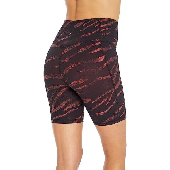 Jessica Simpson Women's Tummy Control Bermuda Short Small Black Mystic Zebra - Picture 2 of 14